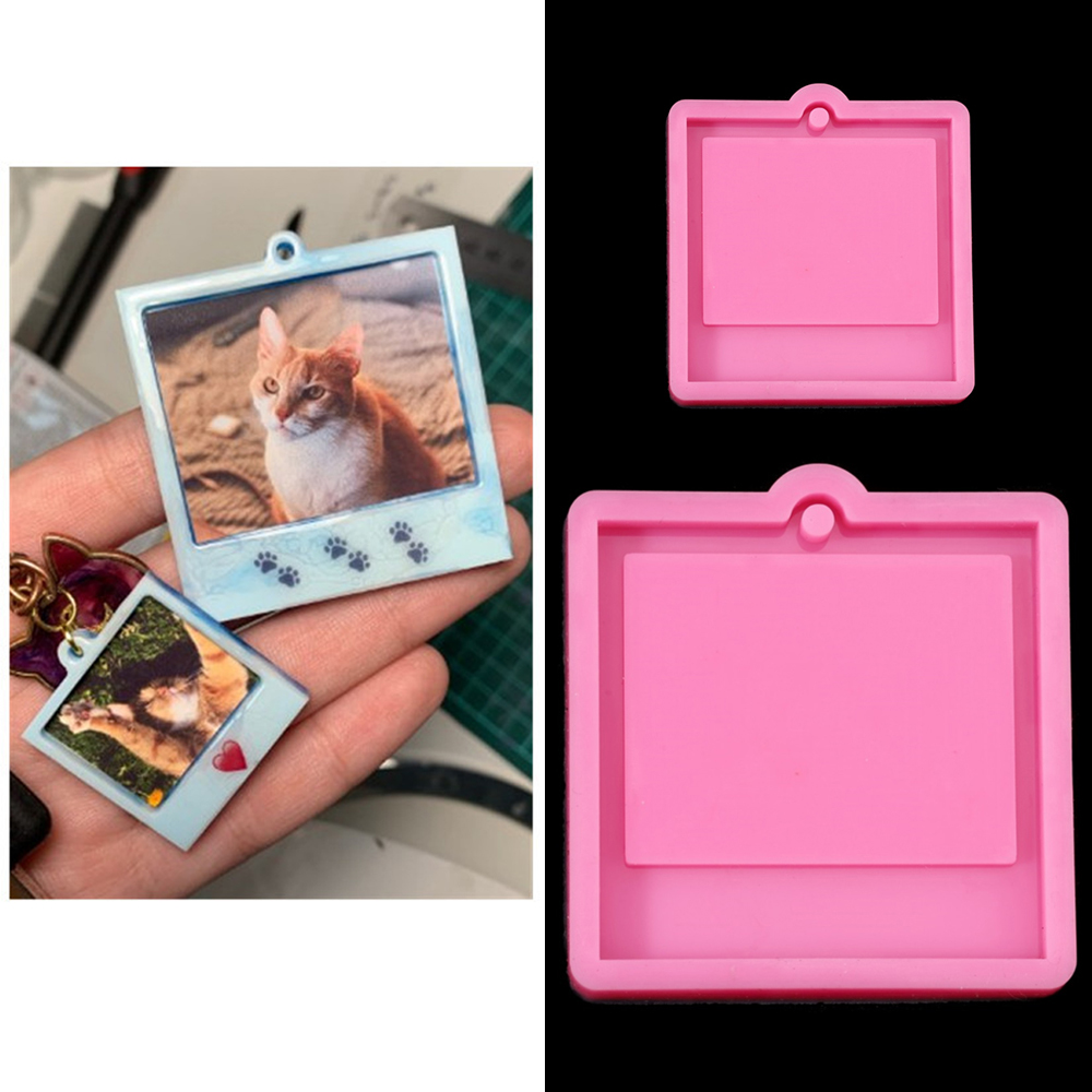 Soap Making Ins - フォトフレームエポキシ樹脂キーホルダー型猫犬タグペンダントシリコーン型 DIY 鋳造工芸品ジュエリーメイキングアクセサリー