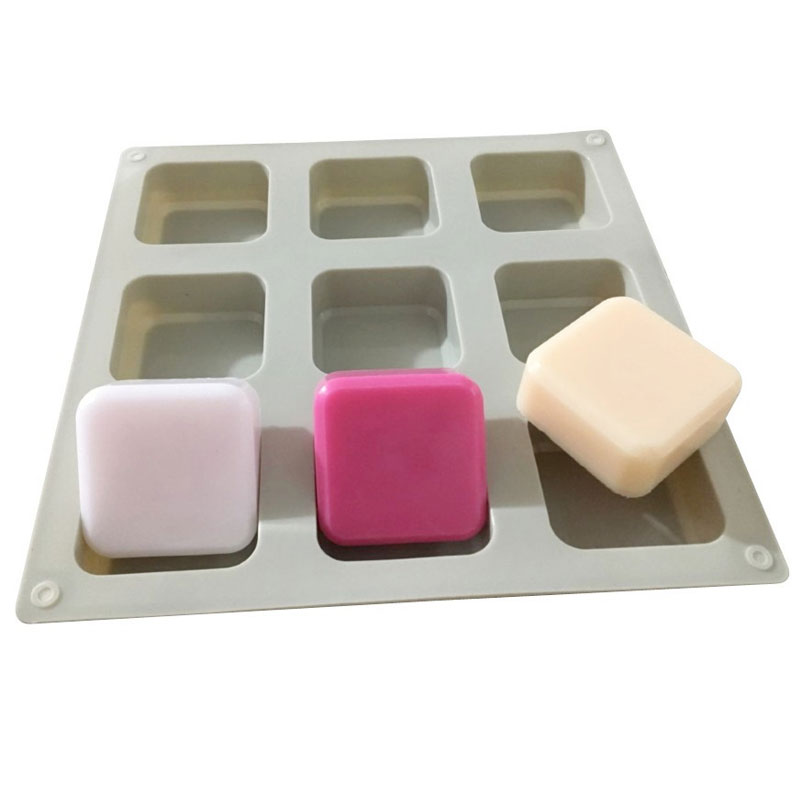 Soap Making Instructions - 1個シリコーン石鹸金型9空洞正方形ソープモールドdiy手作りシリコンベーキングモールド金型作る石鹸