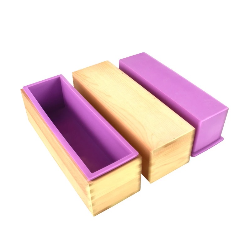 柔軟なシリコン製石鹸型 長方形ローフデザイン 木製ボックス付 - Soap Making Instructions のレビューと価格