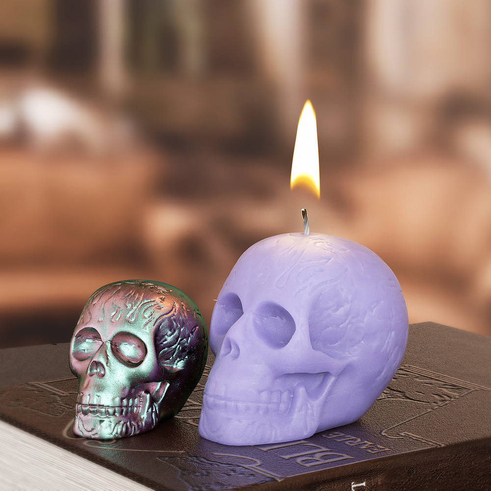 マルチサイズ スカルヘッド シリコンモールド 3D炎模様 ス - Soap Making Gifts のレビューと価格