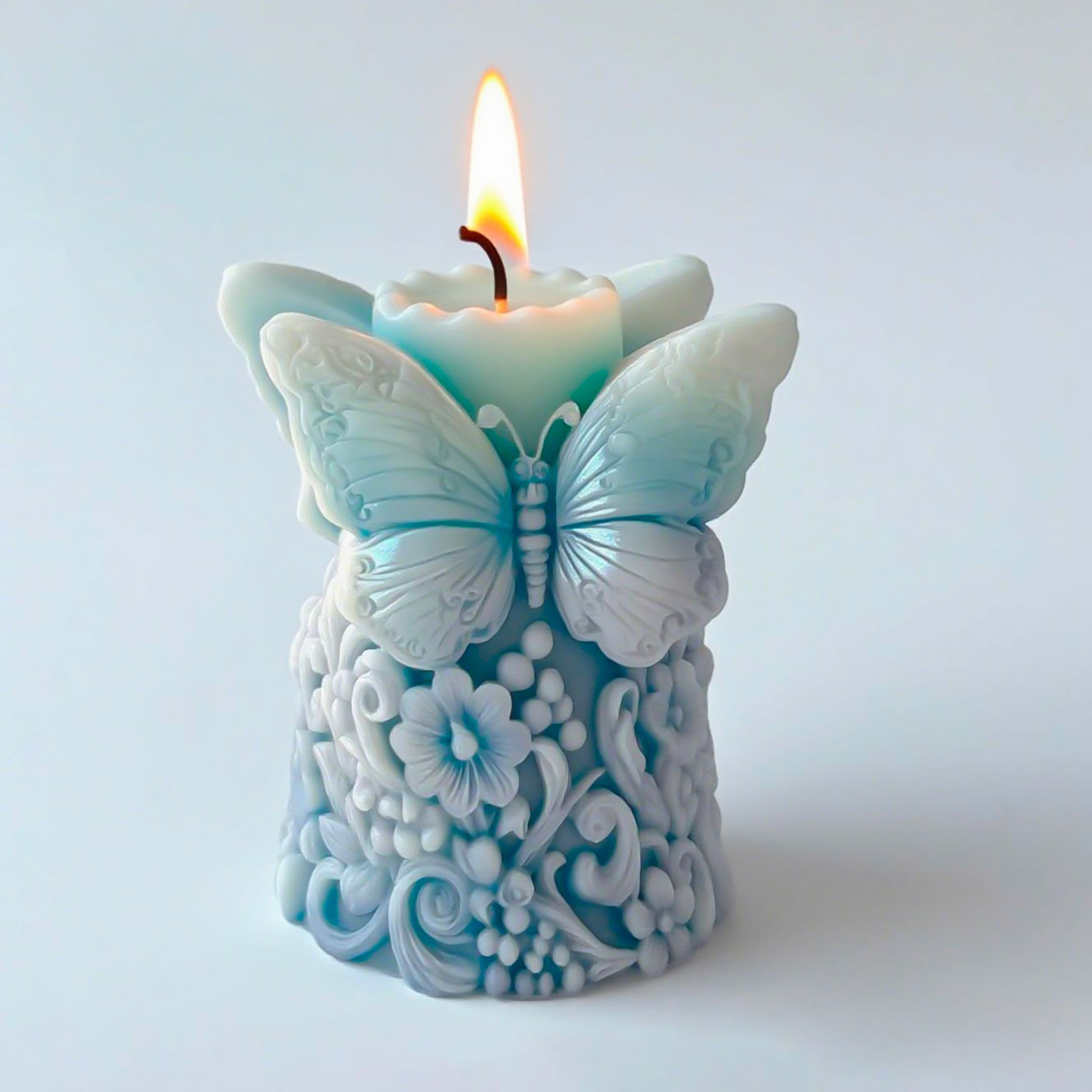 3D蝶の花レリーフ円柱キャンドル型手作り石鹸石膏型樹脂シリコ - Soap Making Instructions のレビューと価格