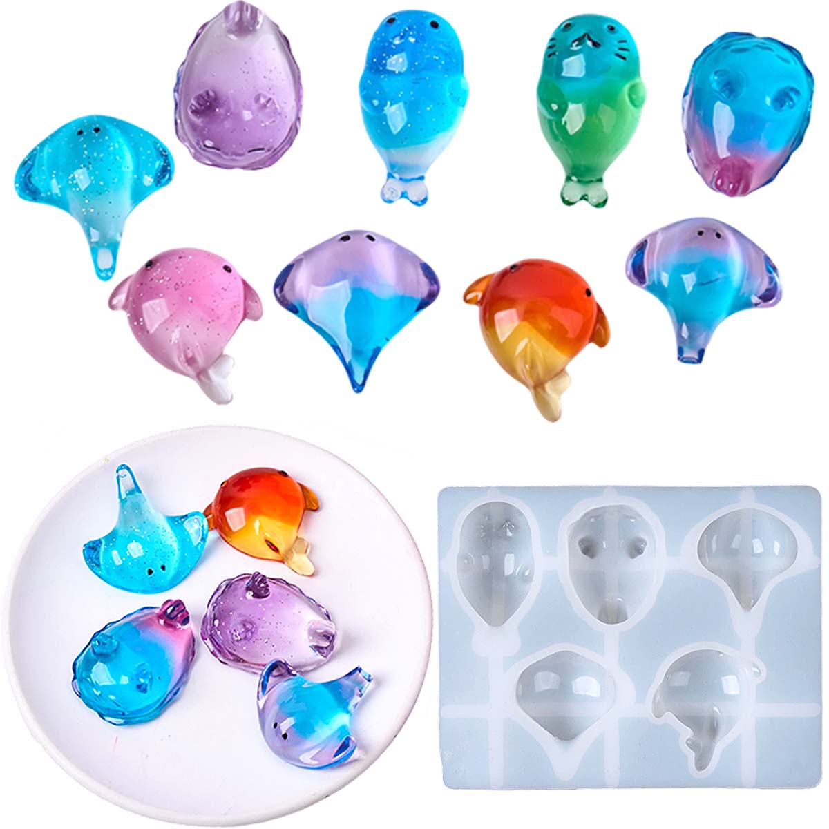 3Dヒーリング可愛いマンタ鯨シリコンモールドDIYキーホルダ - Soap Making Gifts のレビューと価格