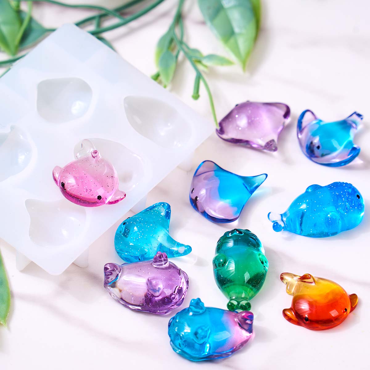 3Dヒーリング可愛いマンタ鯨シリコンモールドDIYキーホルダ - Soap Making Gifts のレビューと価格