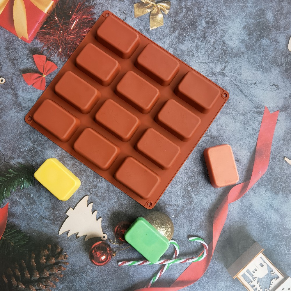 12キャビティスクエアシリコン石鹸型キャンドルキャンドルキャ - Soap Making Instructions のレビューと価格