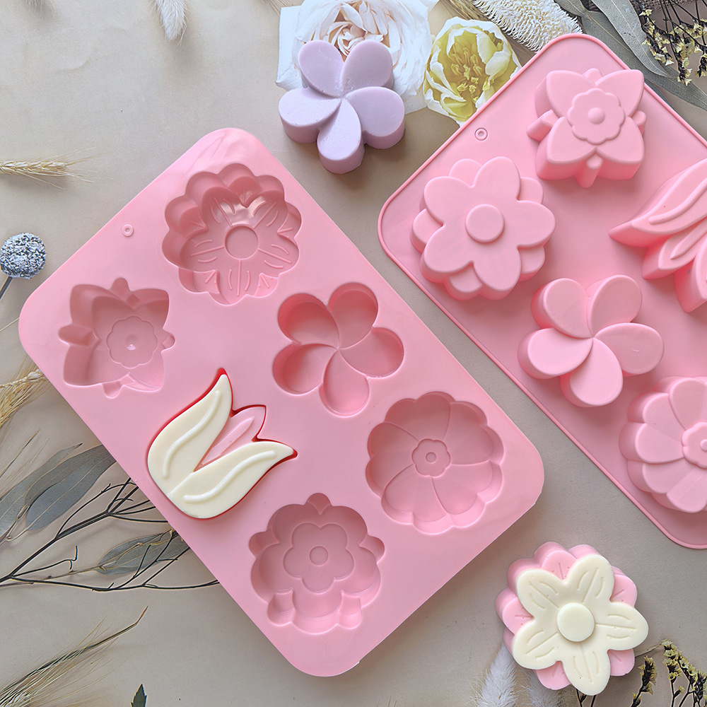様々な花の形をしたシリコンモールド、石鹸やキャンドル作り、ケ - Soap Making Kit For Beginners のレビューと価格