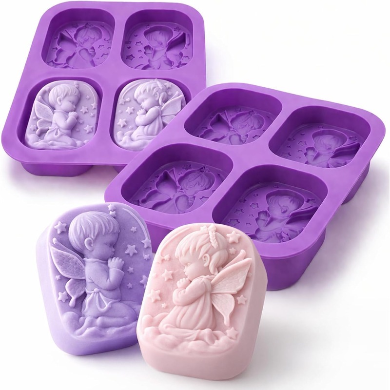 天使のシリコンモールド、石鹸作り用品、祈る妖精の赤ちゃんデザ - Soap Making Instructions のレビューと価格